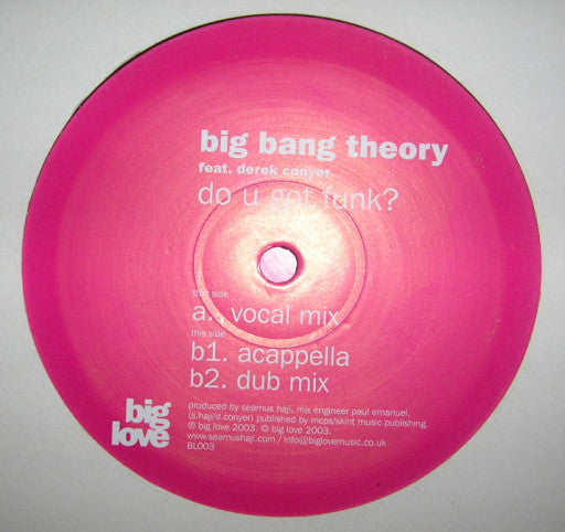 Big Bang Theory Feat. Derek Conyer : Do U Got Funk? (12")