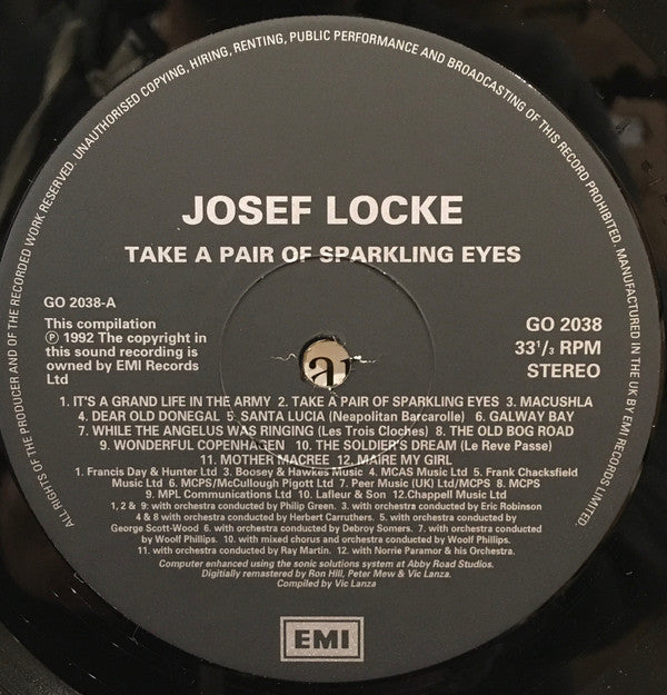 Josef Locke : Take A Pair Of Sparkling Eyes  (LP, Comp, RM)