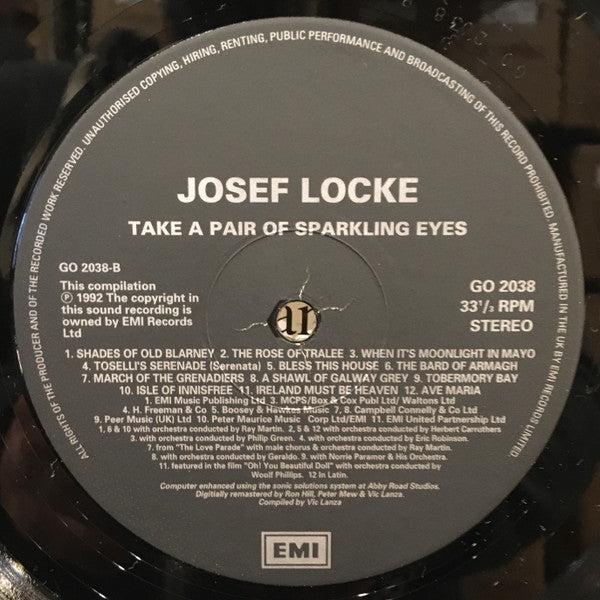 Josef Locke : Take A Pair Of Sparkling Eyes  (LP, Comp, RM)