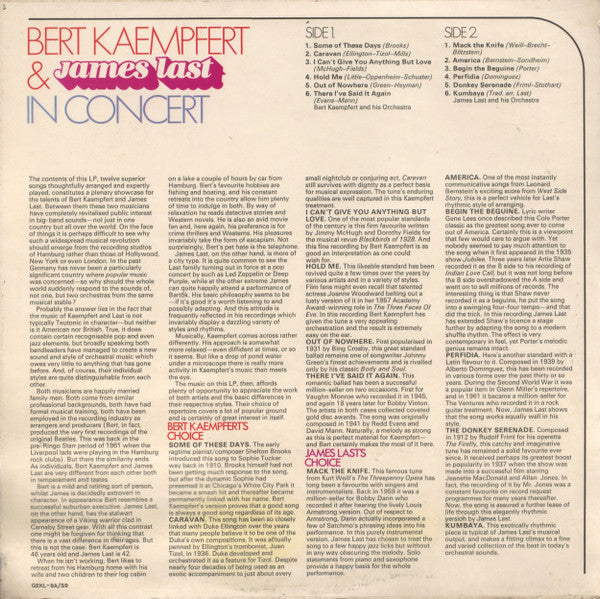 Bert Kaempfert & James Last : In Concert (LP, Comp, Pho)