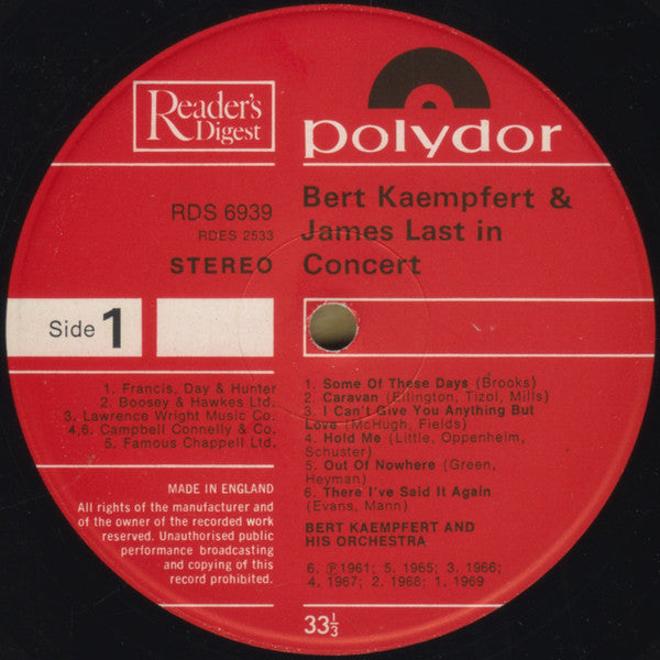 Bert Kaempfert & James Last : In Concert (LP, Comp, Pho)