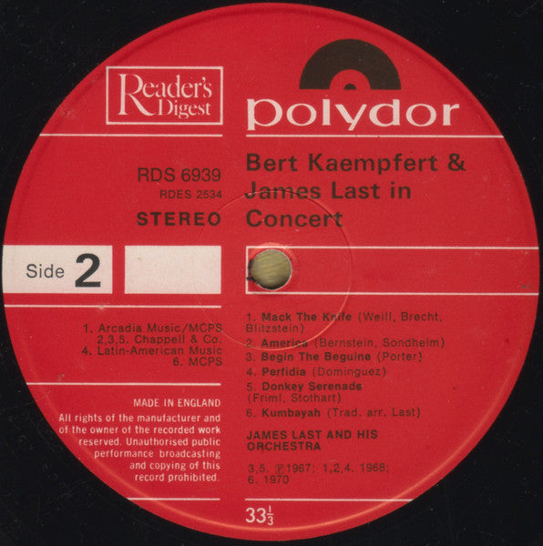 Bert Kaempfert & James Last : In Concert (LP, Comp, Pho)