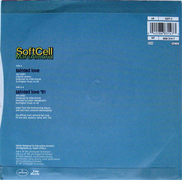 Soft Cell / Marc Almond : Tainted Love '91 (7", Single, Sil)