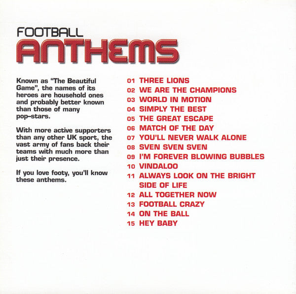 Unknown Artist : Football Anthems (CD, Comp)