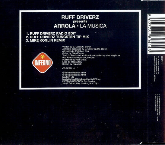 Ruff Driverz Presents Arrola : La Musica (CD, Single)
