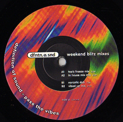 Definition Of Sound : Pass The Vibes (Weekend Blitz Mixes) (12", Promo)