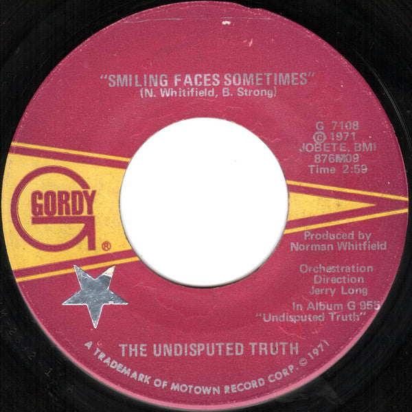 The Undisputed Truth : Smiling Faces Sometimes (7", Sup)