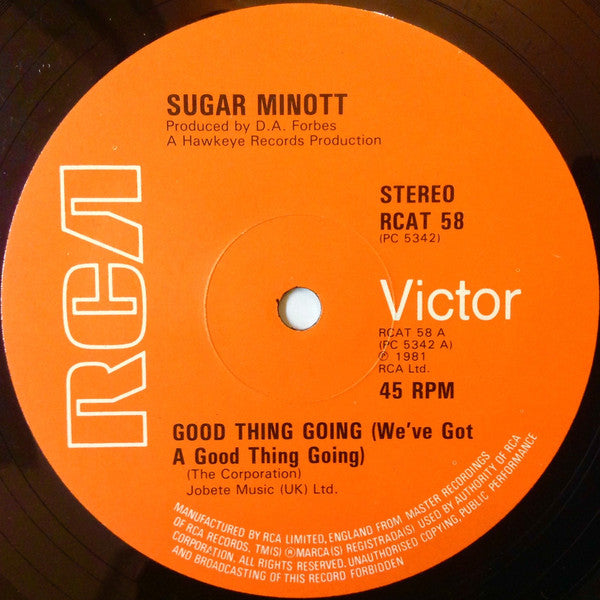 Sugar Minott / Session In Session : Good Thing Going / Bad Things (12", Single, Ora)