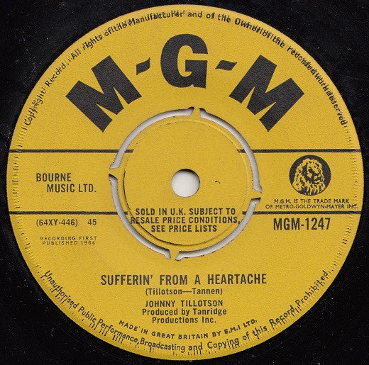 Johnny Tillotson : Worry (7", Single)