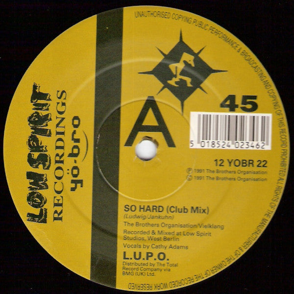L.U.P.O. : So Hard (12")