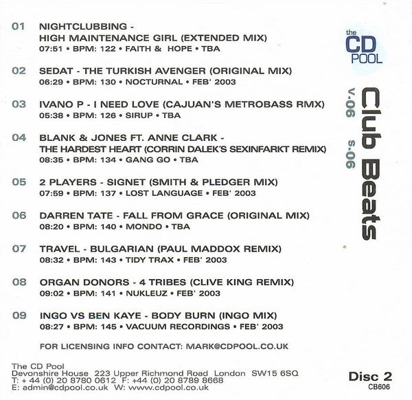 Various : Club Beats (Series 6 Volume 6) (2xCD, Comp, Promo)