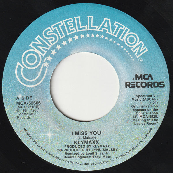 Klymaxx : I Miss You (7", Single, Pin)