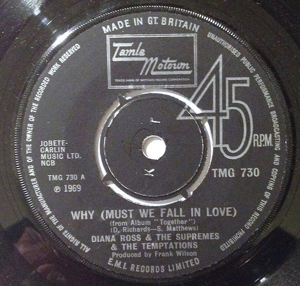 Diana Ross & The Supremes* & The Temptations : Why (Must We Fall In Love) / Uptight (Everything's Alright) (7", Single, 4-P)