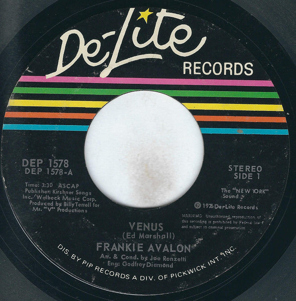 Frankie Avalon : Venus (7", Single, Styrene, PRC)