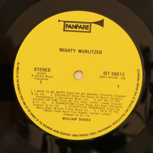 William Davies : Mighty Wurlitzer (LP, Album)
