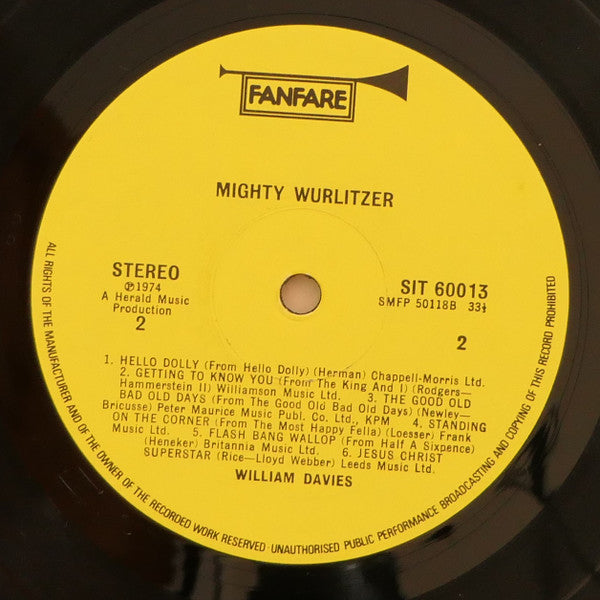 William Davies : Mighty Wurlitzer (LP, Album)