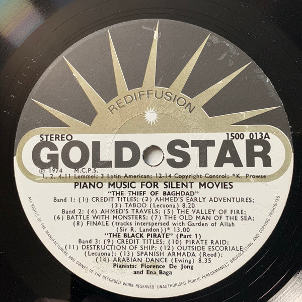 Florence De Jong & Ena Baga : Piano Music For Silent Movies (LP)