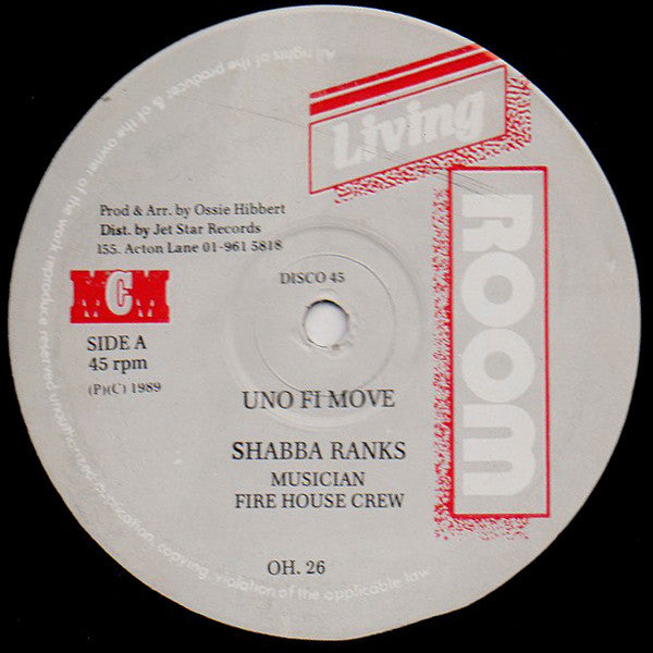 Shabba Ranks / Josey Wales : Uno Fi Move / Send Fi Josey (12")