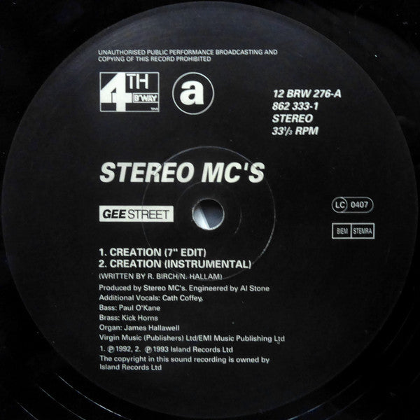 Stereo MC's : Creation (12")