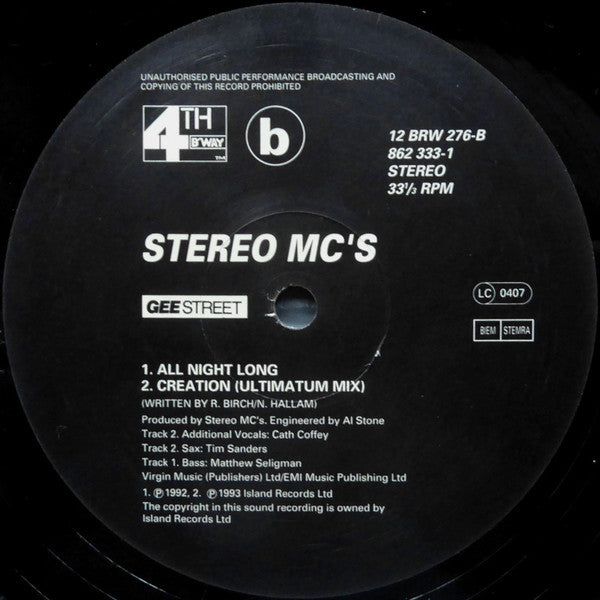 Stereo MC's : Creation (12")