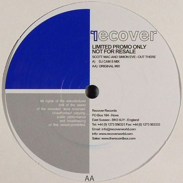 Scott Mac And Simon Eve : Out There (12", Promo)