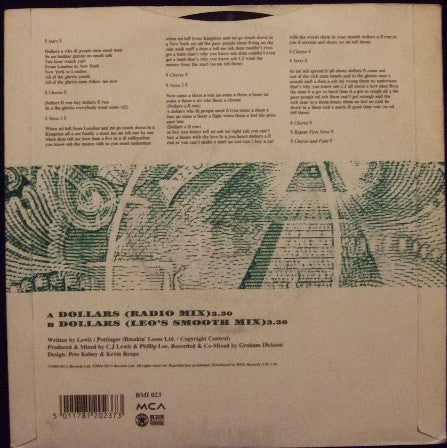 CJ Lewis : Dollars (7", Single)