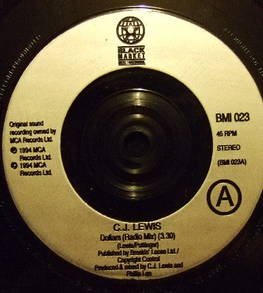 CJ Lewis : Dollars (7", Single)