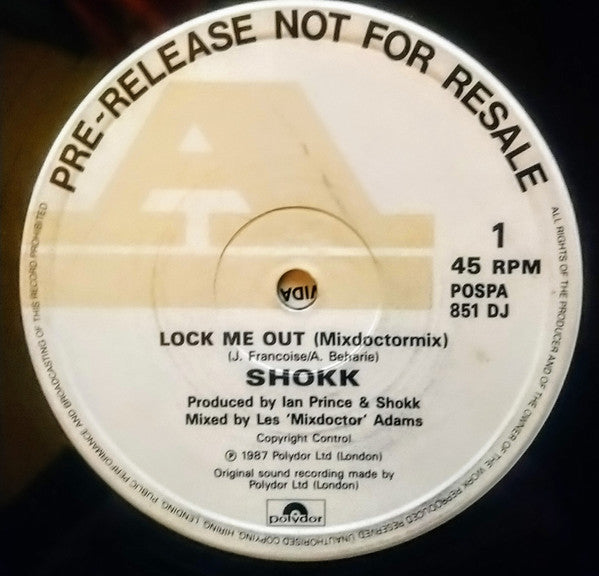Shokk : Lock Me Out (12", Promo)