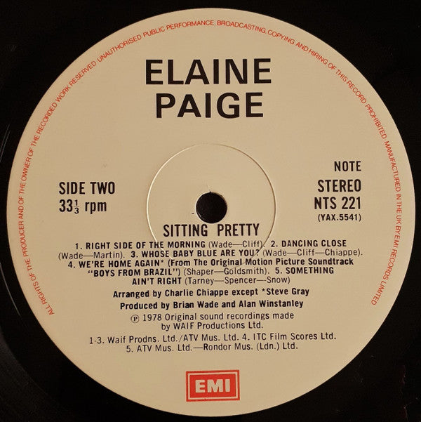 Elaine Paige : Sitting Pretty (LP, Album, RE)