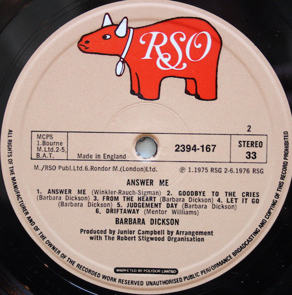 Barbara Dickson : Answer Me (LP, Album)