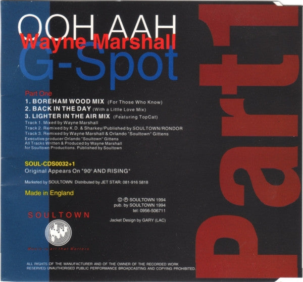 Wayne Marshall (3) : "Ooh Aah" (G-Spot) (CD, Single)
