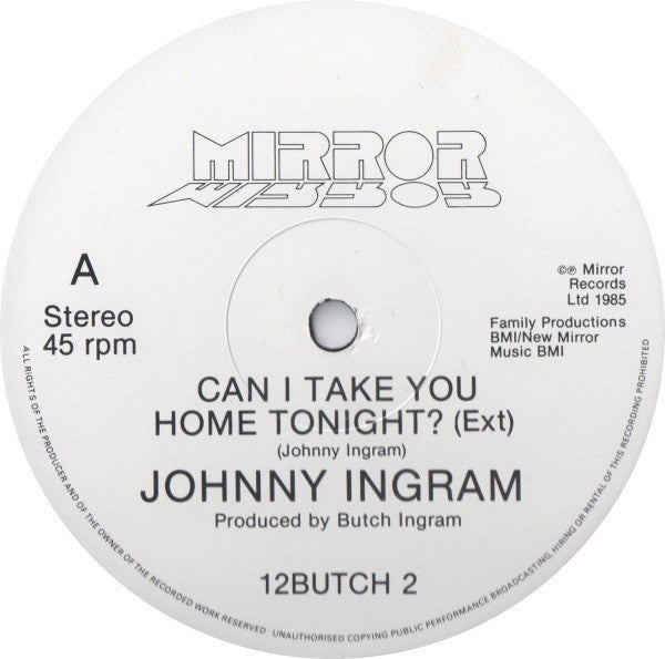 John Ingram : Can I Take You Home Tonight? (12", Single)