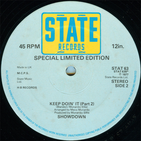 Showdown (3) : Keep Doin' It (Part 1) (12", Ltd)