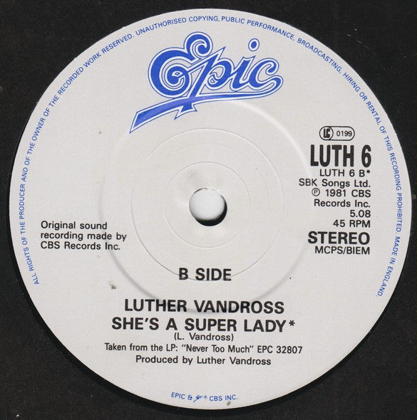 Luther Vandross : I Gave It Up (When I Fell In Love) (7", Single)