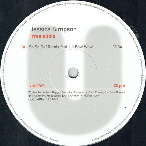 Jessica Simpson : Irresistible (12", Promo)