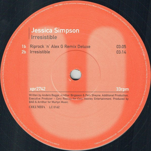 Jessica Simpson : Irresistible (12", Promo)
