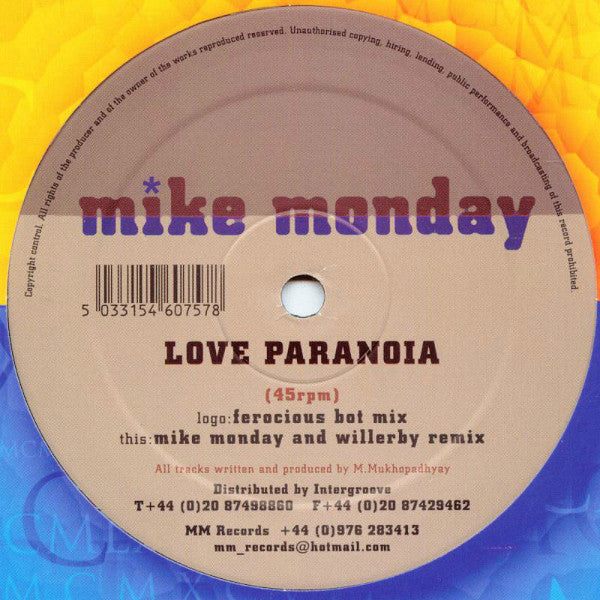 Mike Monday : Love Paranoia (12")