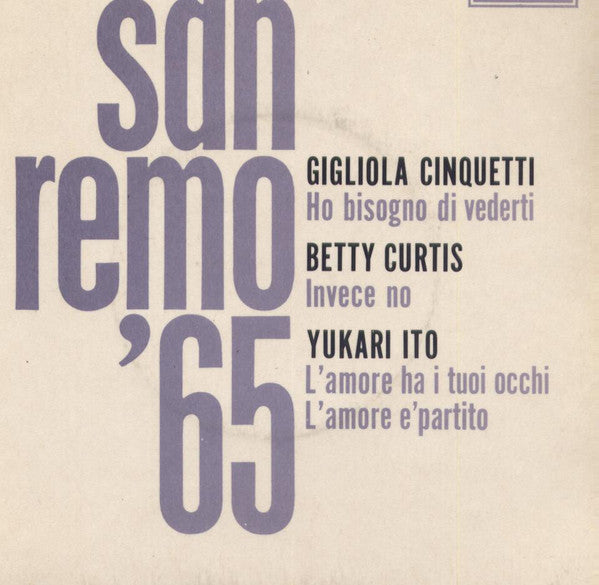 Various : San Remo '65 (7", EP, Mono)