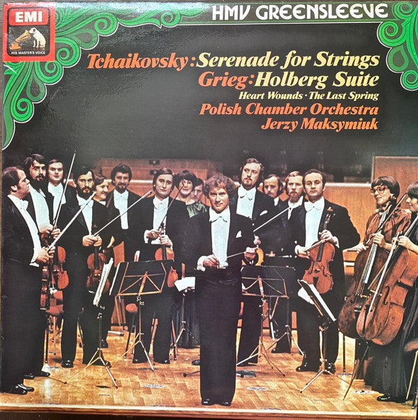 Pyotr Ilyich Tchaikovsky, Edvard Grieg - Polish Chamber Orchestra, Jerzy Maksymiuk :  Serenade For Strings / Holberg Suite / Two Elegiac Melodies (LP)