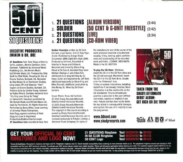 50 Cent : 21 Questions (CD, Single, Enh)