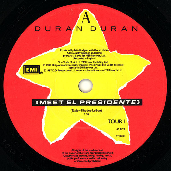 Duran Duran : Meet El Presidente (7", Single)