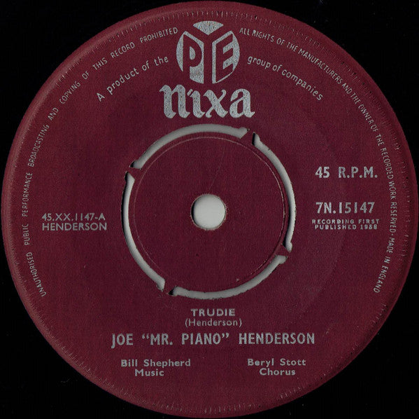 Joe "Mr Piano" Henderson : Trudie / Love Is The Sweetest Thing (7", Single)