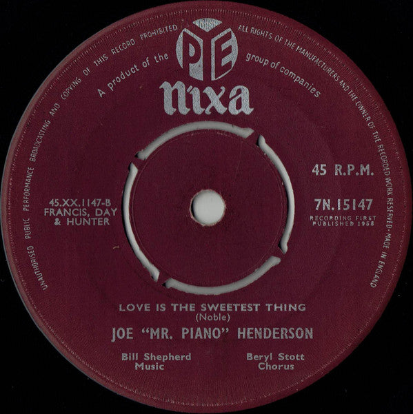 Joe "Mr Piano" Henderson : Trudie / Love Is The Sweetest Thing (7", Single)