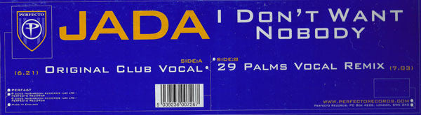 Jada : I Don't Want Nobody (12", Maxi)