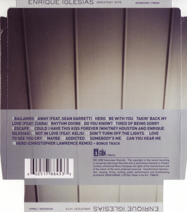 Enrique Iglesias : Greatest Hits (CD, Comp, Sup)