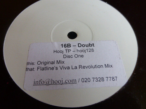 Omid '16B' Nourizadeh : Doubt (Disc One) (12", TP, W/Lbl, Sti)