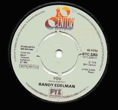 Randy Edelman : You (7", Single, 4-P)