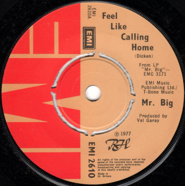 Mr Big : Feel Like Calling Home (7", Single)