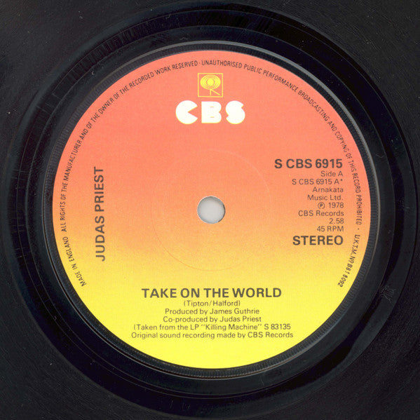 Judas Priest : Take On The World (7", Single)