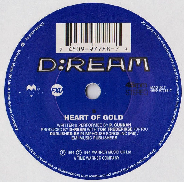 D:Ream : Blame It On Me (7", Single, Ltd, Pos)